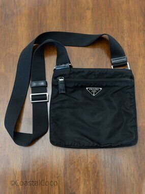 Prada w/Authenticity Certificate Small Crossbody Bag Nylon Two Pockets Travel